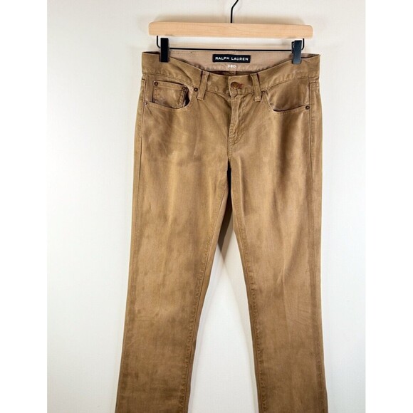 Ralph Lauren 380 Womens Jeans Brown Denim Bootcut Slim Low Rise Stretch Size 28 - Picture 4 of 11